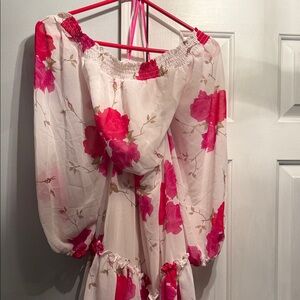 Betsey Johnson Pink Floral Maxi Dress